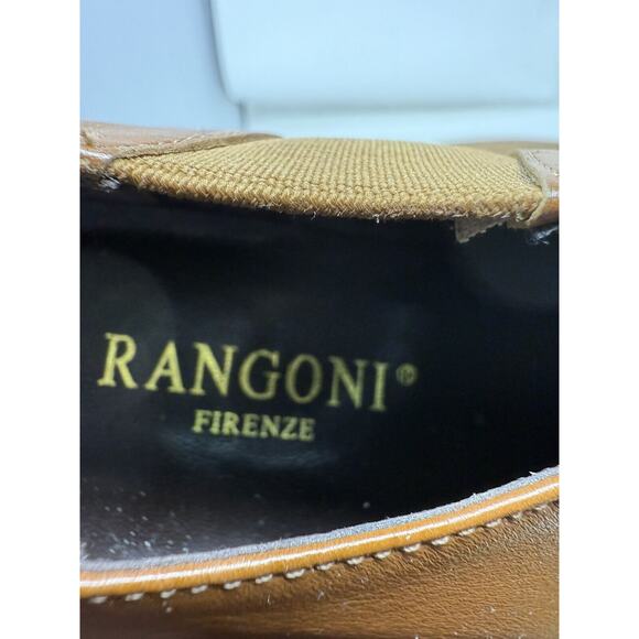 Rangoni of Florence Brown Slip On Block Heel Slip On Leather Loafer Pumps 9 AAA - Picture 2 of 9